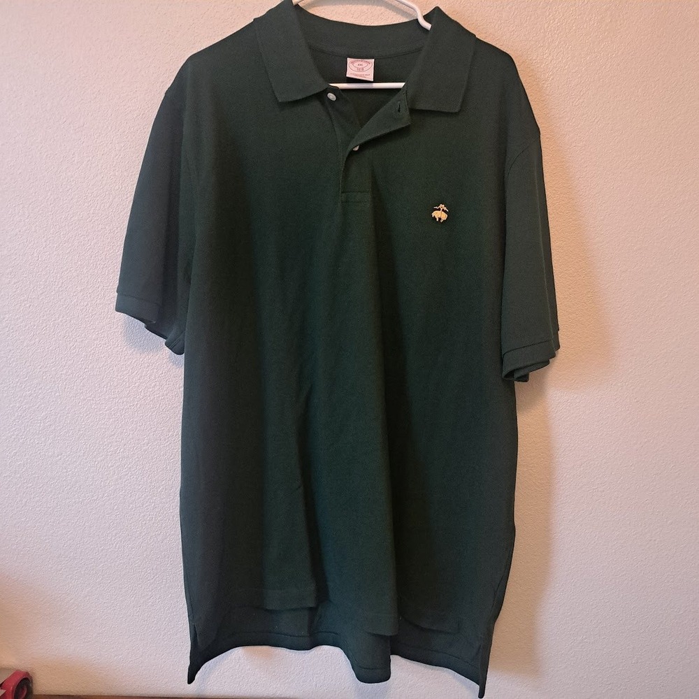 Brooks Brothers Performance Polo Shirt XXL Green Cotton Pique Original Fit Logo